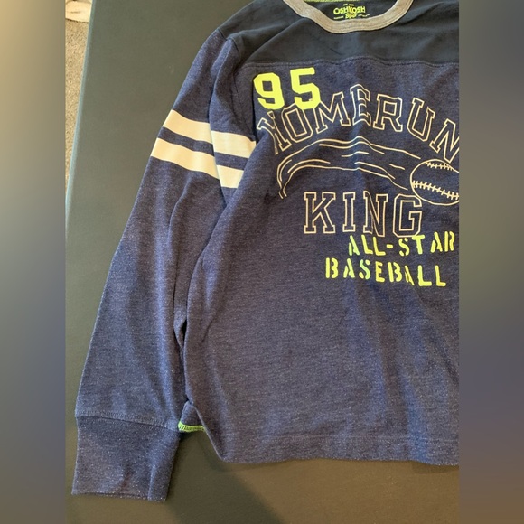 Osh Kosh Baseball  Home Run King All Star Baseball Long Sleeve Shirt Size 8 Boys - Picture 2 of 8